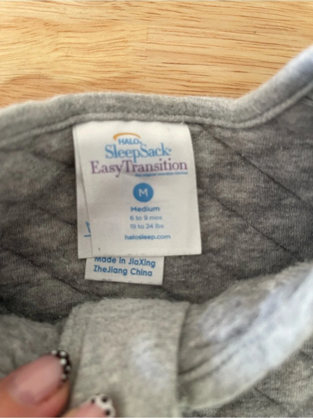 Halo Quilted Gray Sleep Sack Baby Pajama